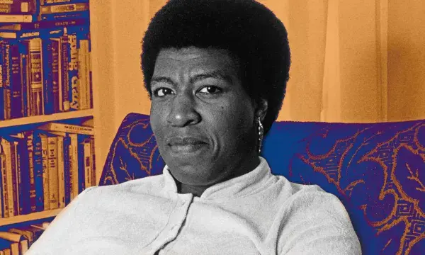 An artistic coloring of a portrait of author Octavia Butler.