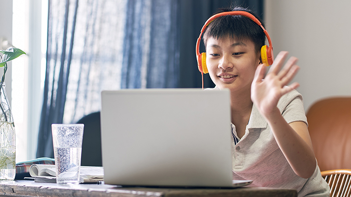 teen studying from home