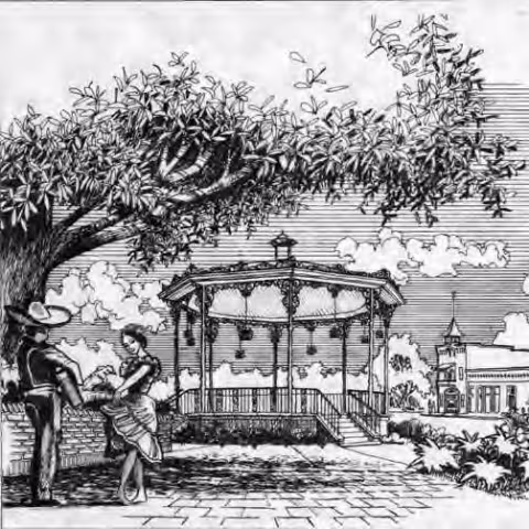 Illustration of El Pueblo de Los Ángeles.