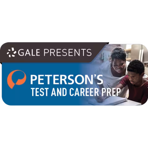 Icon for Peterson's Test And Career Prep with the Gale logo on top