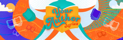 Your Author text in orange and teal