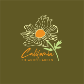 California Botanical Garden and flower on  a green background