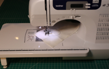 close up of a sewing machine