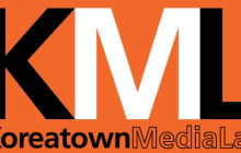 Koreatown Media Lab Logo in Orange, Black, and White
