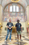 Kwasi Boyd-Bouldin and visual artist River Garza in the Central Library Rotunda