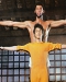 Kareem Abdul Jabar and Bruce Lee in Karate poses