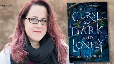 Author Brigid Kemmerer and her latest book, A Curse So Dark and Lonely
