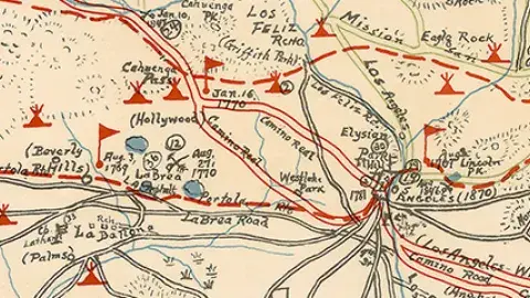 Section of Historic Map of Los Angeles