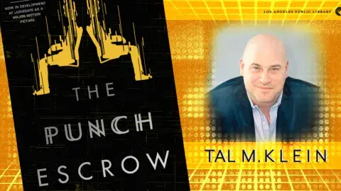 book cover of punch escrow and author photo of Tai M. Klein