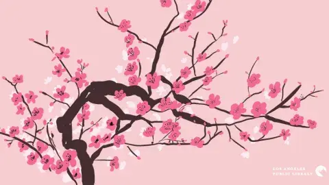 Graphic of blooming cherry blossom tree