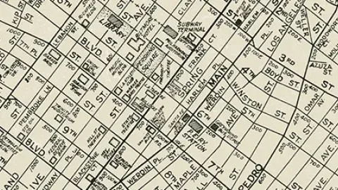 Section of a map of Downtown Los Angeles