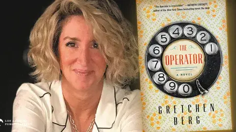 Author Gretchen Berg and her first novel, The Operator