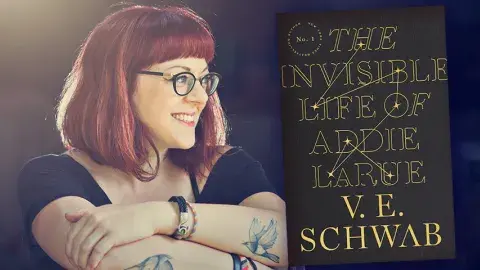 Author Victoria “V. E.” Schwab and her latest book, The Invisible Life of Addie LaRue