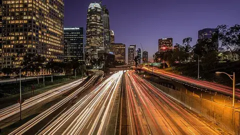 The 110 freeway at twilight