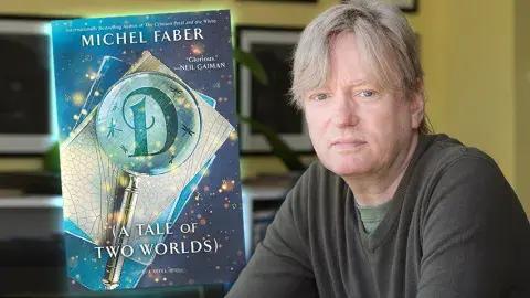Author Michel Faber and his latest book, (A Tale of Two Worlds)