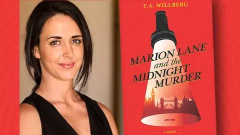 Author T.A. Willberg and her debut novel, Marion Lane and the Midnight Murder