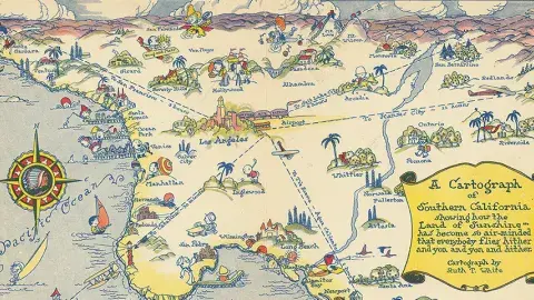 Cartograph of Southern California by Ruth Taylor White