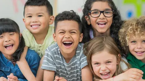 A group of laughing kids