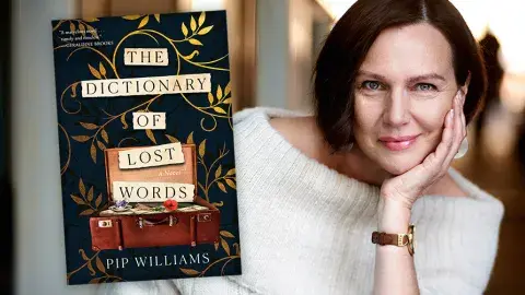 Author Pip Williams and her first novel, The Dictionary of Lost Words