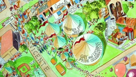 Map: West Hollywood: the Community in Action, Community Business Promotions, 1993