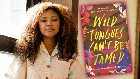 Author Saraciea J. Fennell and her latest book, Wild Tongues Can't Be Tamed