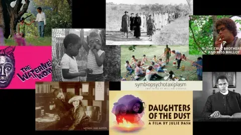 Collage of classic and influential films by African-American directors