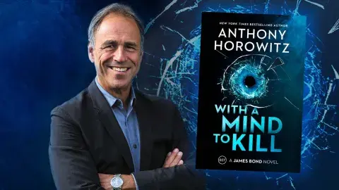 Author Anthony Horowitz and his latest novel, With a Mind to Kill