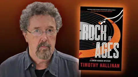 Author Timothy Hallinan and his latest book, Rock of Ages