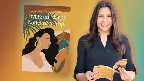 Author Luivette Resto and her latest poetry book, Living on Islands Not Found on Maps