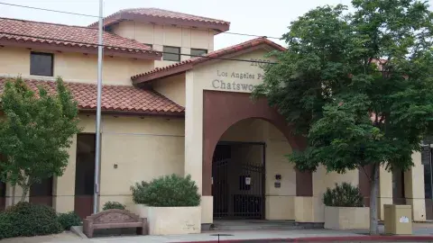 Chatsworth Branch of the Los Angeles Public Library, 21052 Devonshire Street [2018] Gary Leonard, Institutional Collection/Los Angeles Public Library