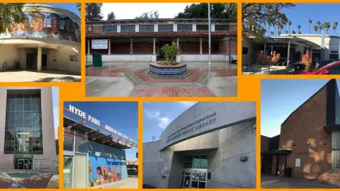 Collage of Los Angeles Public Libraries named after women