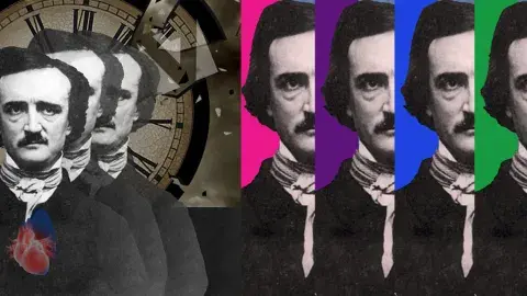 Pop art collage of Edgar Allan Poe