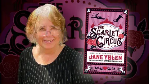Author Jane Yolen and her latest novel, The Scarlet Circus