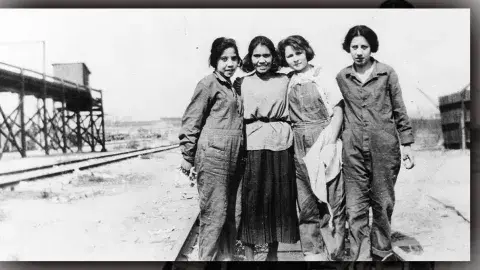 Mexican American woman workers at the Side Way Baby Carriage Co.  circa 1922