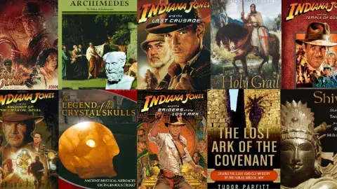 Collage of Indiana Jones films and related books