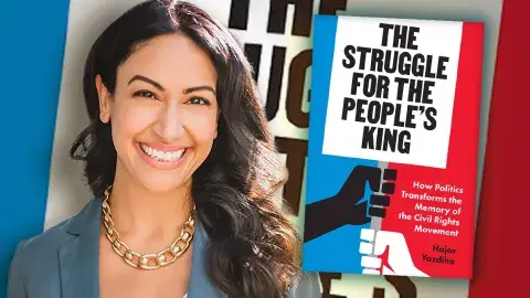 Author Hajar Yazdiha and her book, The Struggle for the People’s King