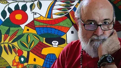 Photo of author and his art from fernando-llort.com