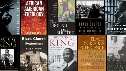 Collage of MLK and Black Church books