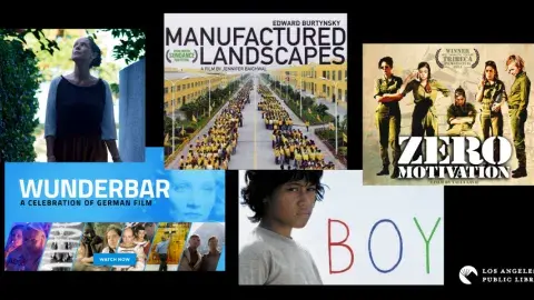 Collage of new films in Kanopy