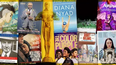 Collage of Academy Awards nominated films adapted from books