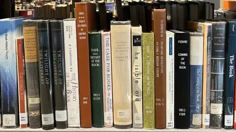 shelf of books about books