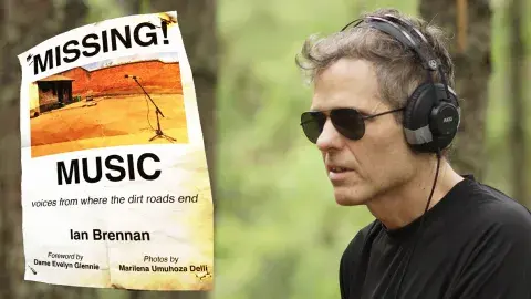 Music producer Ian Brennan with Missing Music cover art