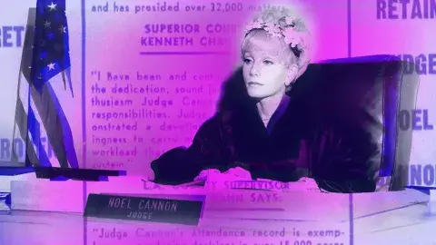 Colorize photo of Judge Nicole Cannon with a pro-superimposed political advertisement