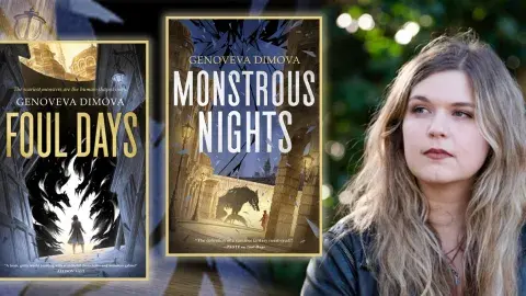 Genoveva Dimova and her 2 book covers