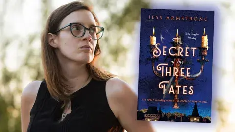 Author Jess Armstrong and her latest novel, The Secret of the Three Fates