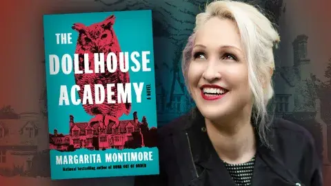 Author Margarita Montimore and her latest novel, The Dollhouse Academy