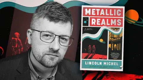 Author Lincoln Michel and his latest novel, Metallic Realms