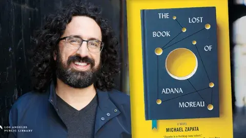 Author Michael Zapata and his latest book, The Lost Book of Adana Moreau