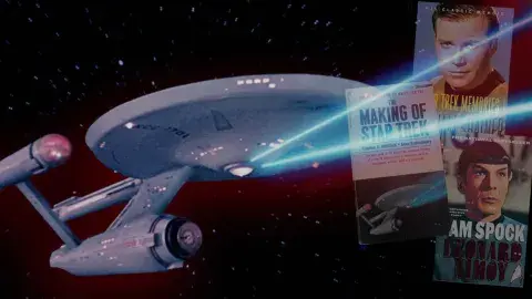 Starship Enterprise of Star Trek science fiction series and books on the series
