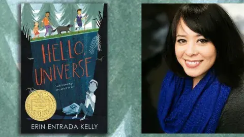 Author Erin Kelly and her book Hello Universe